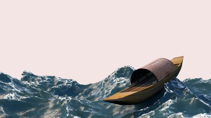 透明通道——大海中的小木船