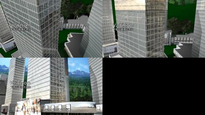 建筑动画室外城市C4D模型