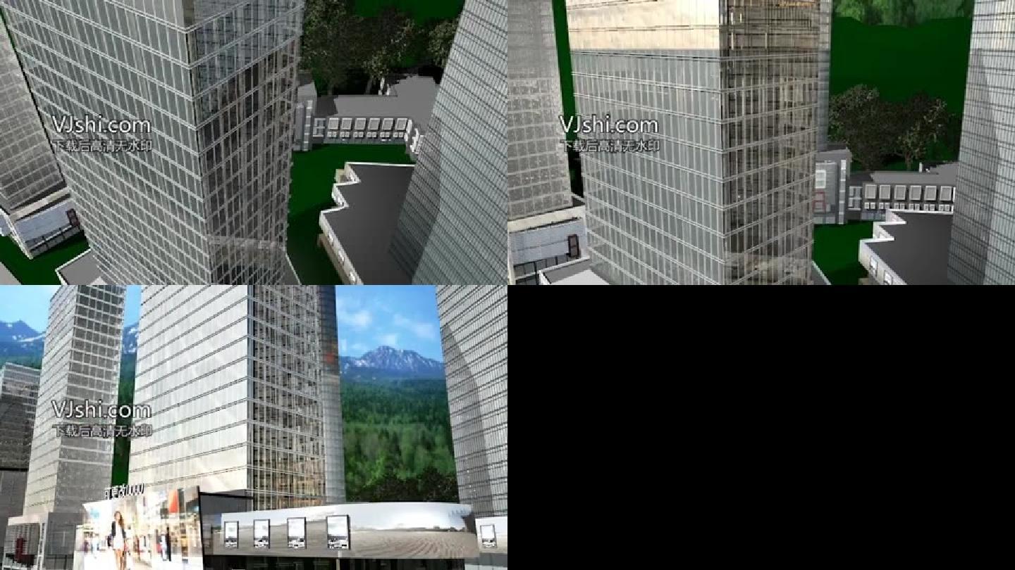 建筑动画室外城市C4D模型