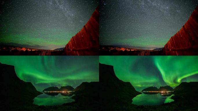 风景-挪威的北极光星空