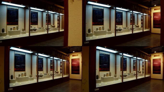 4K博物馆汉墓出土文物展品展厅陶罐