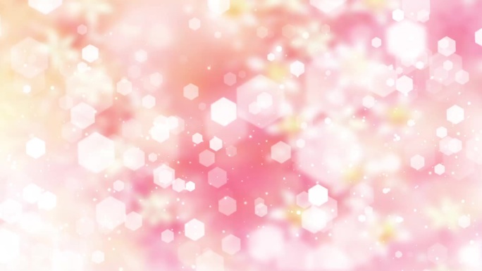 粉色浪漫六边形粒子光斑背景