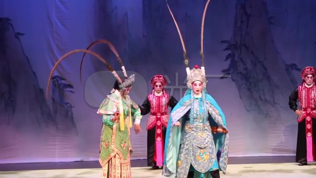 京剧脸谱戏曲视频素材配乐舞台背景舞蹈_128