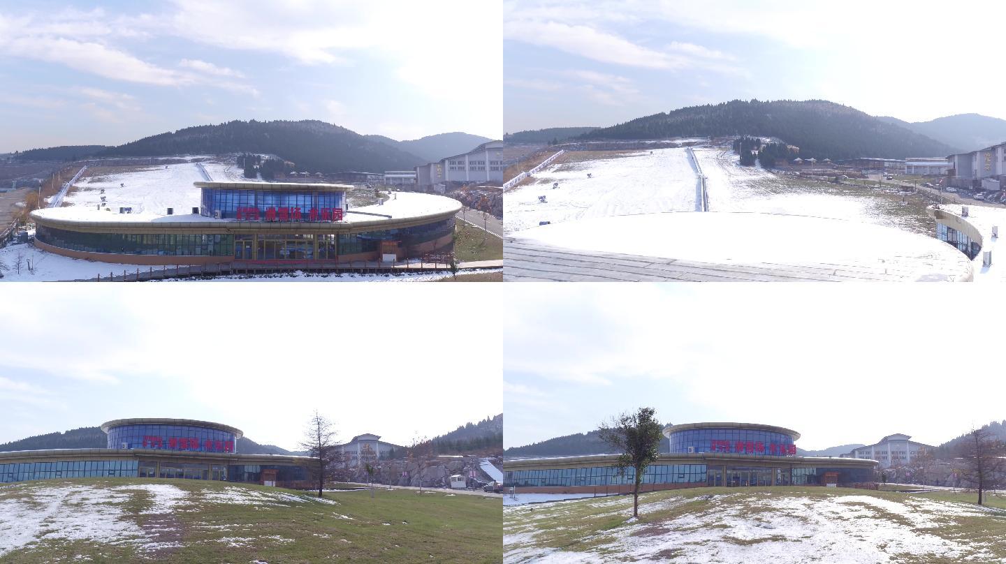 济南国际赛马场潘龙山滑雪场航拍1
