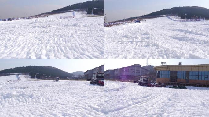 济南滑雪场航拍雪地雪景