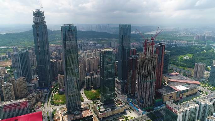 2.5K广西南宁城市高楼大厦城市发展