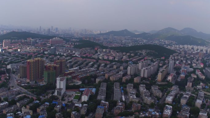 济南山脉郎茂山公园济南城市大景航拍