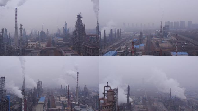 济南炼化雾霾污染重工业航拍3