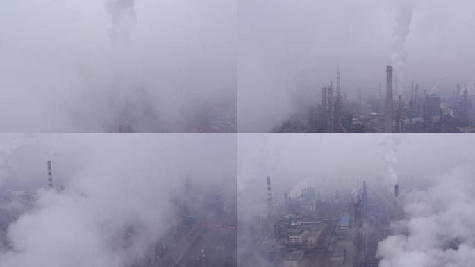 济南炼化雾霾污染重工业航拍4