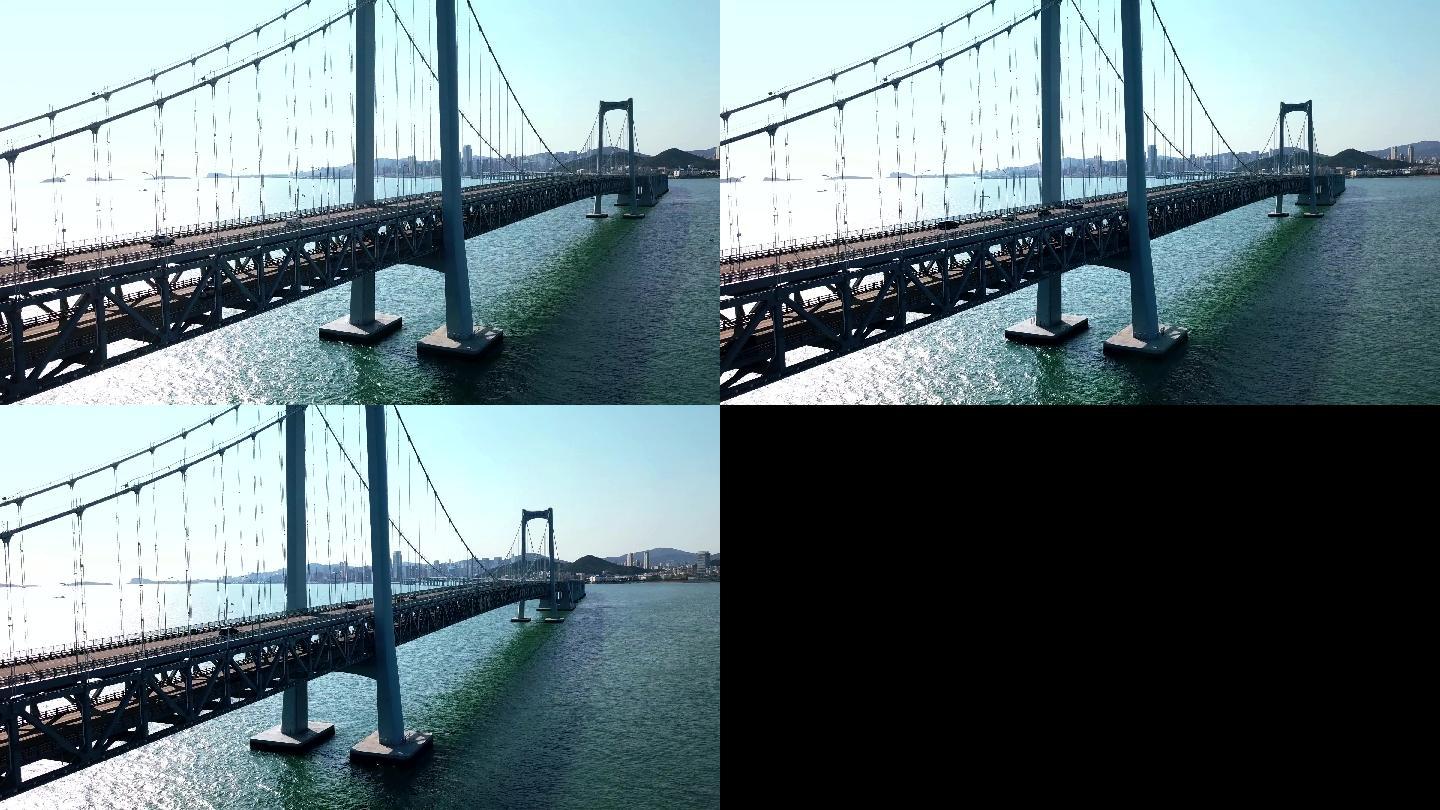 4k航拍跨海大桥海湾海上公路桥梁拉索桥