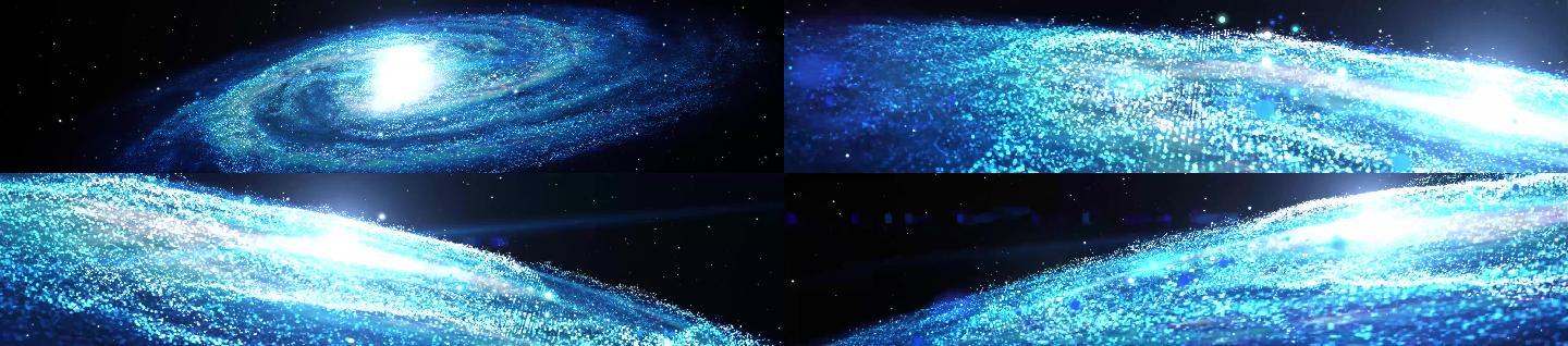 蓝色粒子星空银河穿越4K带音频