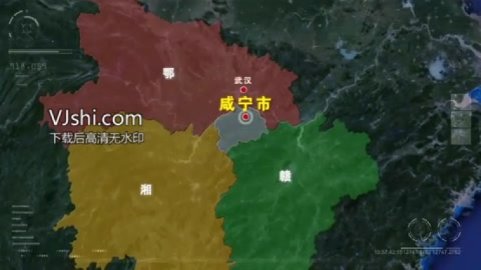 中国湖北咸宁区位地图