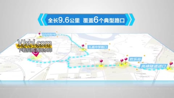 三维MG动画地图商务简洁科技感区位图