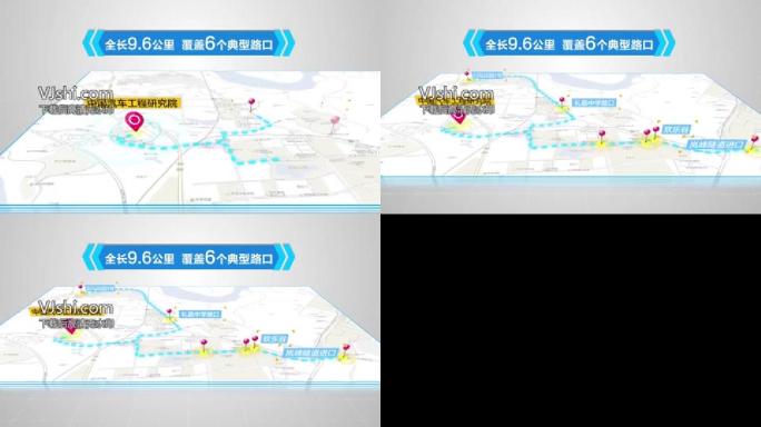 三维MG动画地图商务简洁科技感区位图