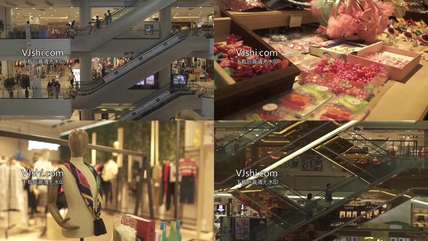 城市商场橱窗购物人流电梯