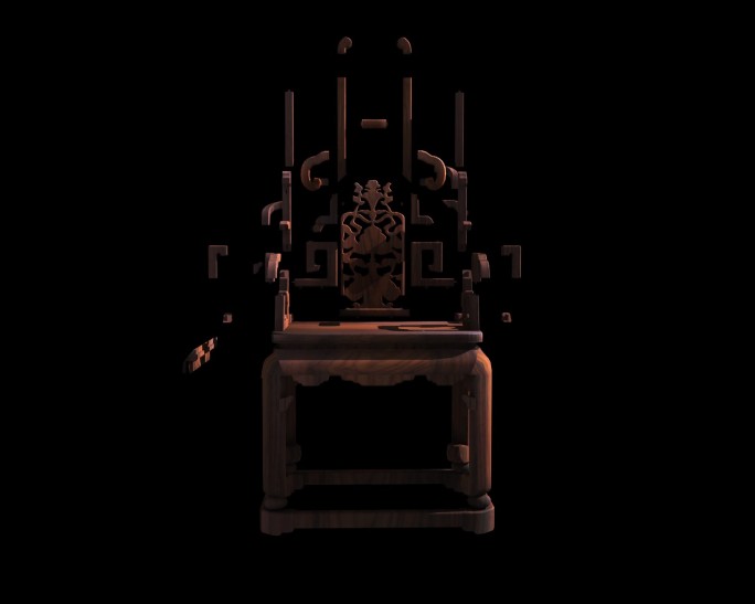 物件-椅子-太师椅正面拆分（带通道）