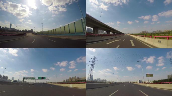 高架快速路视频环形快速通道路面交通4K
