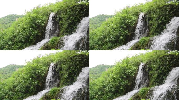 高清实拍青山绿水小瀑布绿色生态大自然美景