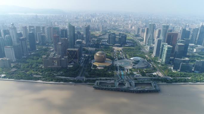 G20峰会-4K航拍杭州地标钱江新城