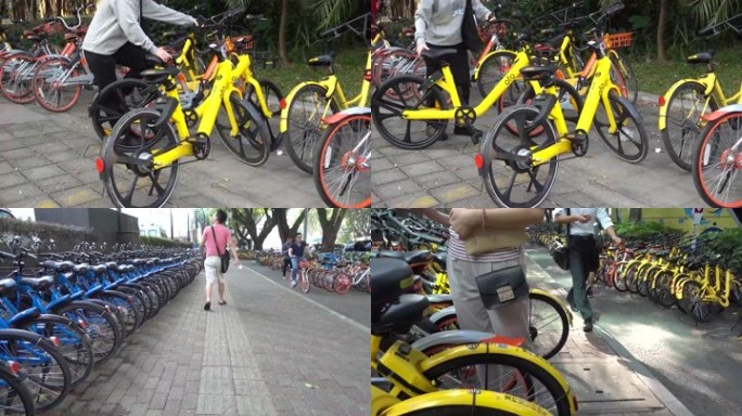 共享单车方便市民运动健身绿色出行小黄车