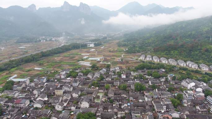 航拍国家重点保护单位芙蓉古村