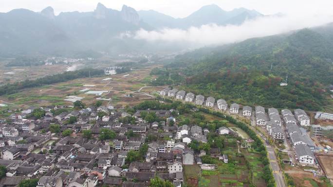 鸟瞰国家重点保护单位芙蓉古村