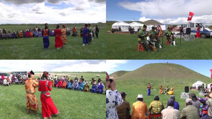 内蒙古乌兰牧骑下乡演出草原那达慕