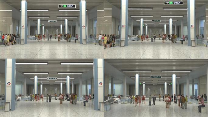 3D动画-交通枢纽客运站候车室