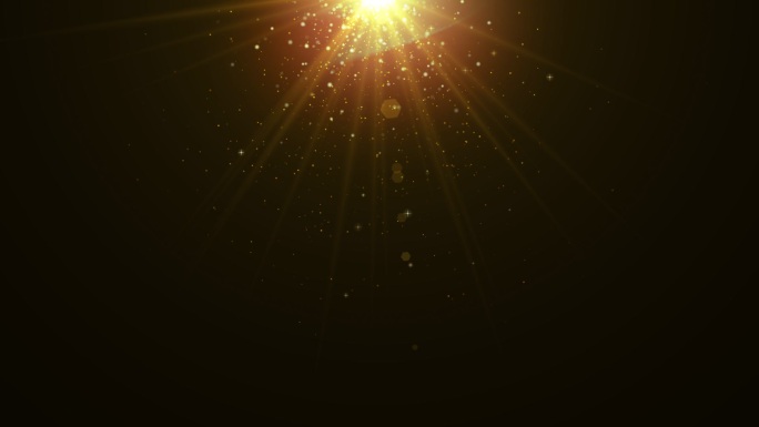 金色光束粒子洒下光束旋转粒子飘落