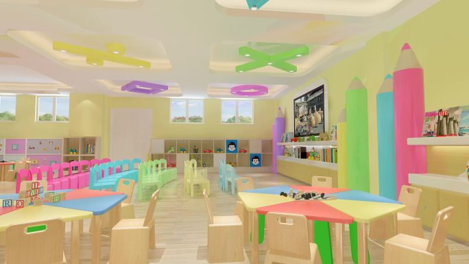 3D动画-幼儿园幼教中心亲子园教室