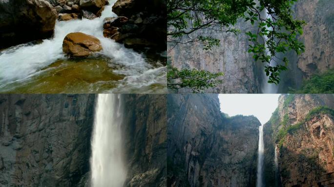 4K云台山泉瀑峡实拍素材