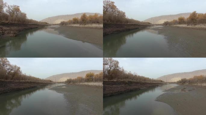 航拍新疆喀什河流逆流而上11