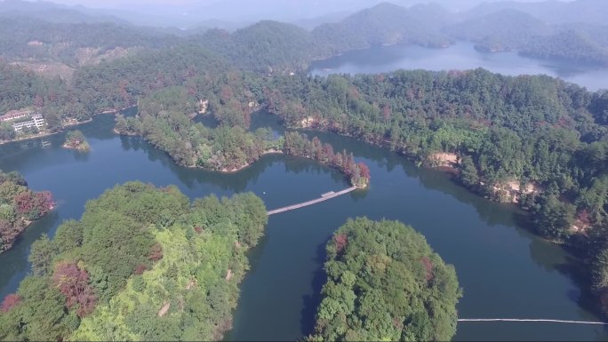 赣州上犹陡水湖高空航拍