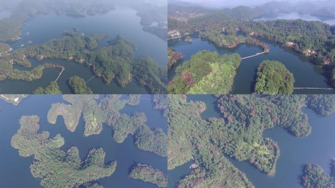 赣州上犹陡水湖高空航拍