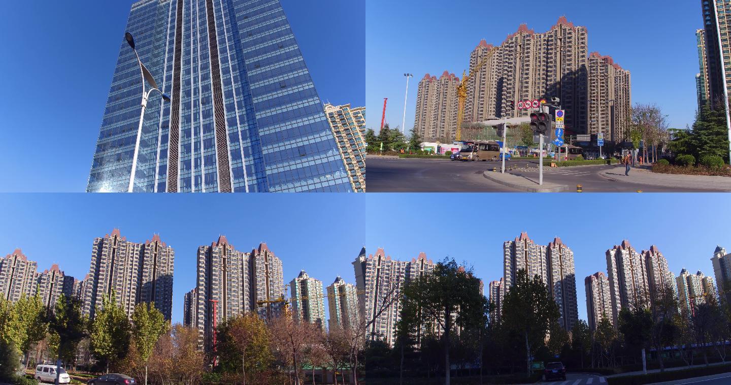 济南西部城区在建居民区稳定器拍摄