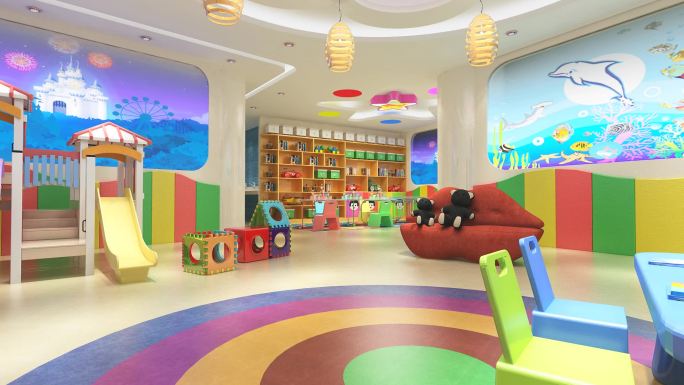 3D动画-儿童游戏室幼教亲子中心幼儿园