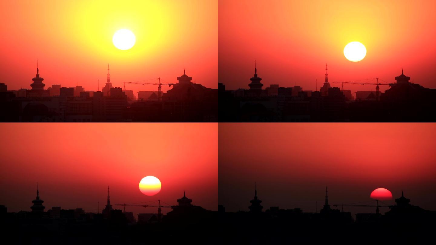 北京景山公园拍摄夕阳落日02