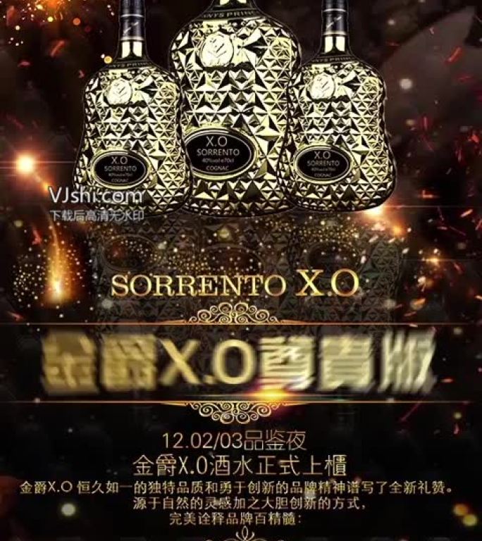 夜店酒吧XO洋酒新品品鉴会微信视频海报
