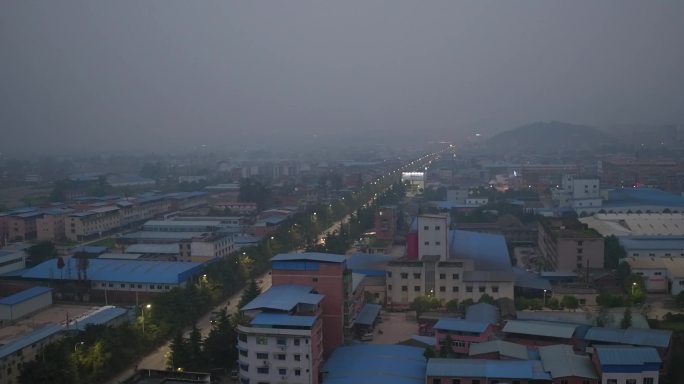 梁平工业园城市夜景航拍