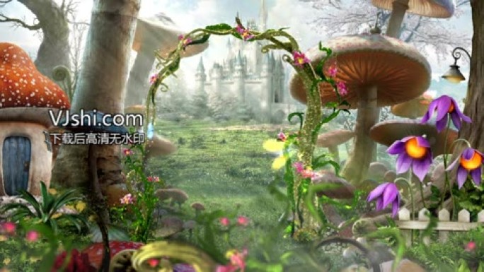 AE超梦幻的迪斯尼魔法森林舞台背景