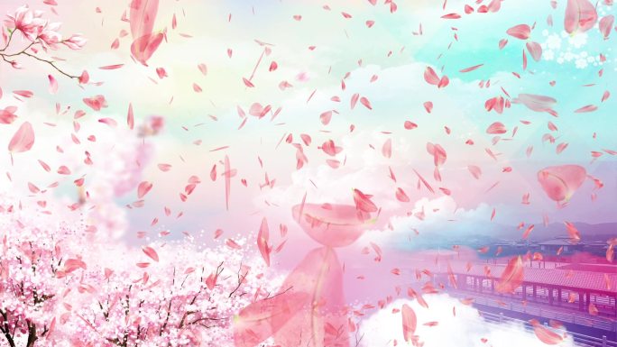 花瓣、飘落花瓣、唯美浪漫飘落花瓣、樱花雨