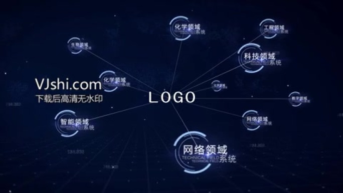 多款科技感线条连接字幕LOGO图标