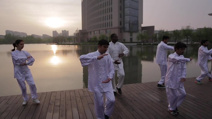 中巴友谊外国学生学太极拳1