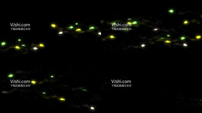 一群粒子蝴蝶飞过带通道