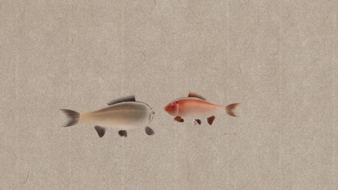 生物-鱼-水墨鱼玩耍2（带通道）