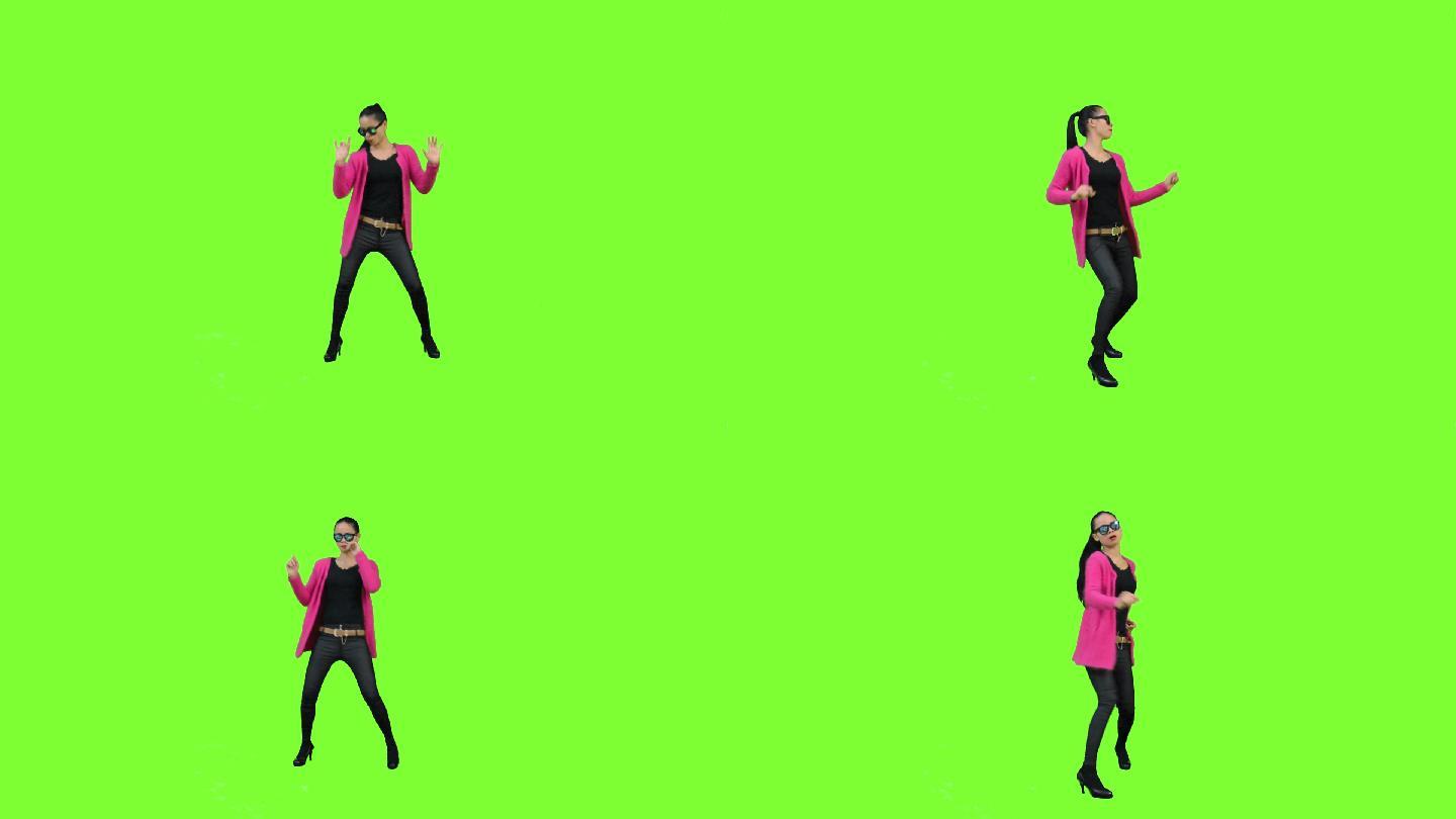 女人跳舞绿屏抠像素材