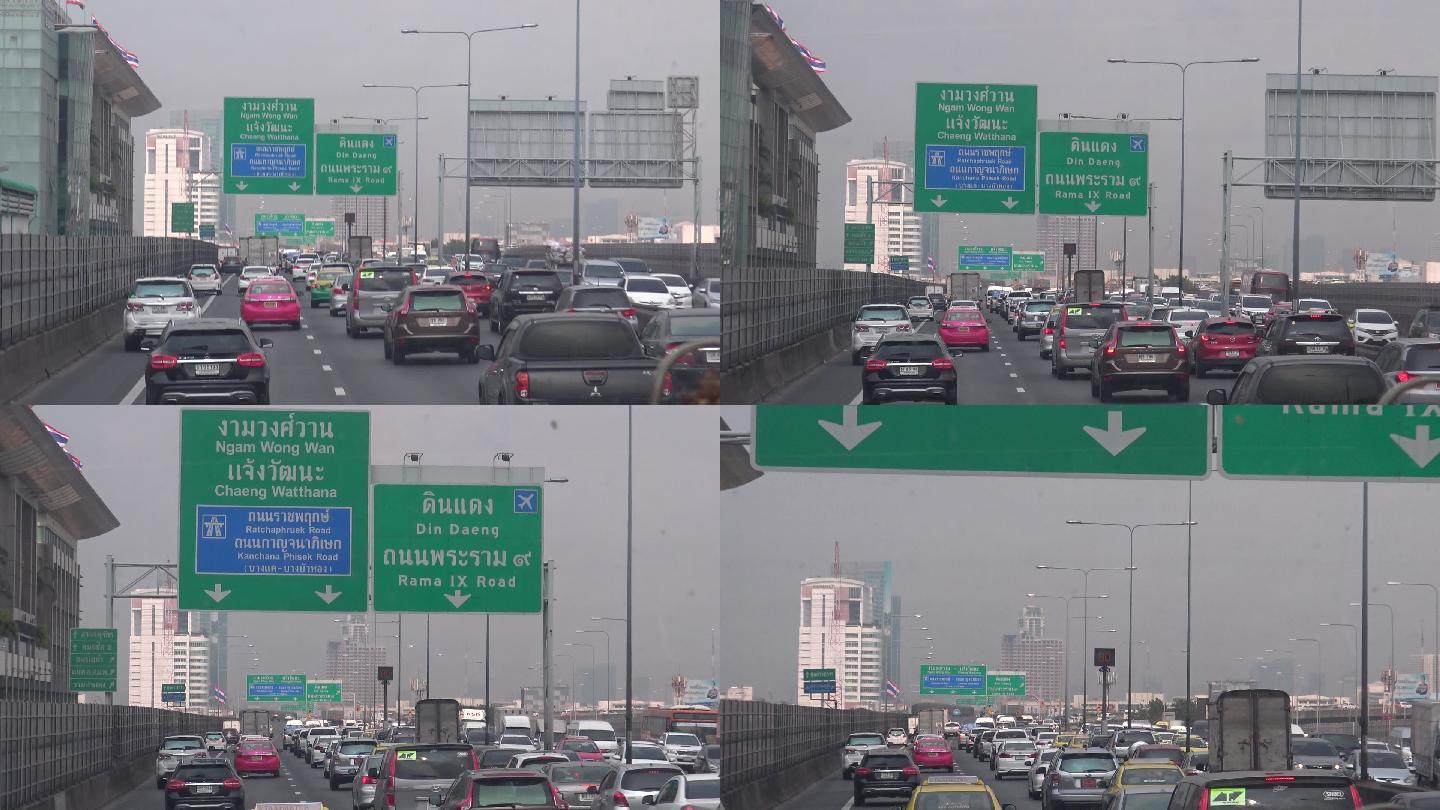 泰国街头马路公路道路汽车高速