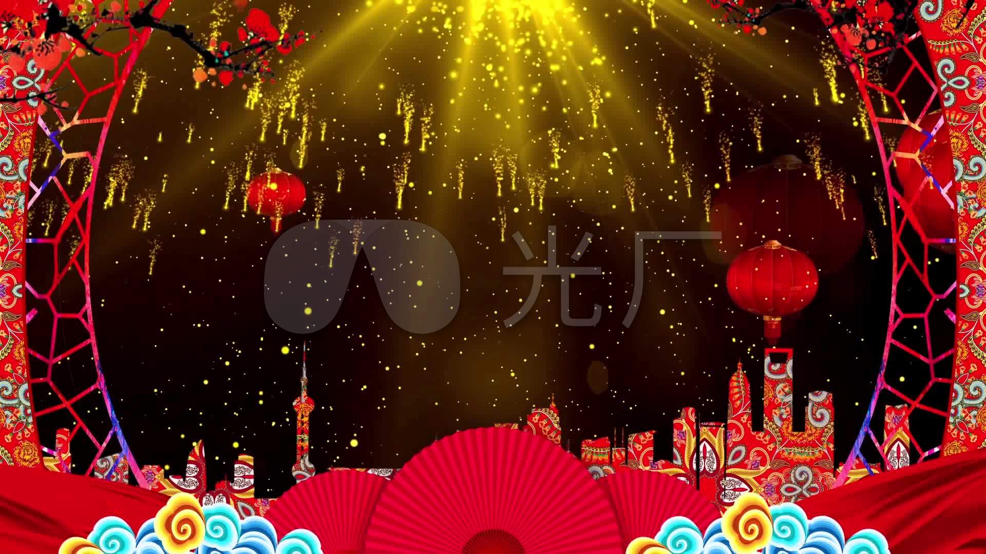 唯美粒子新年快乐动态视频素材下载_红动中国