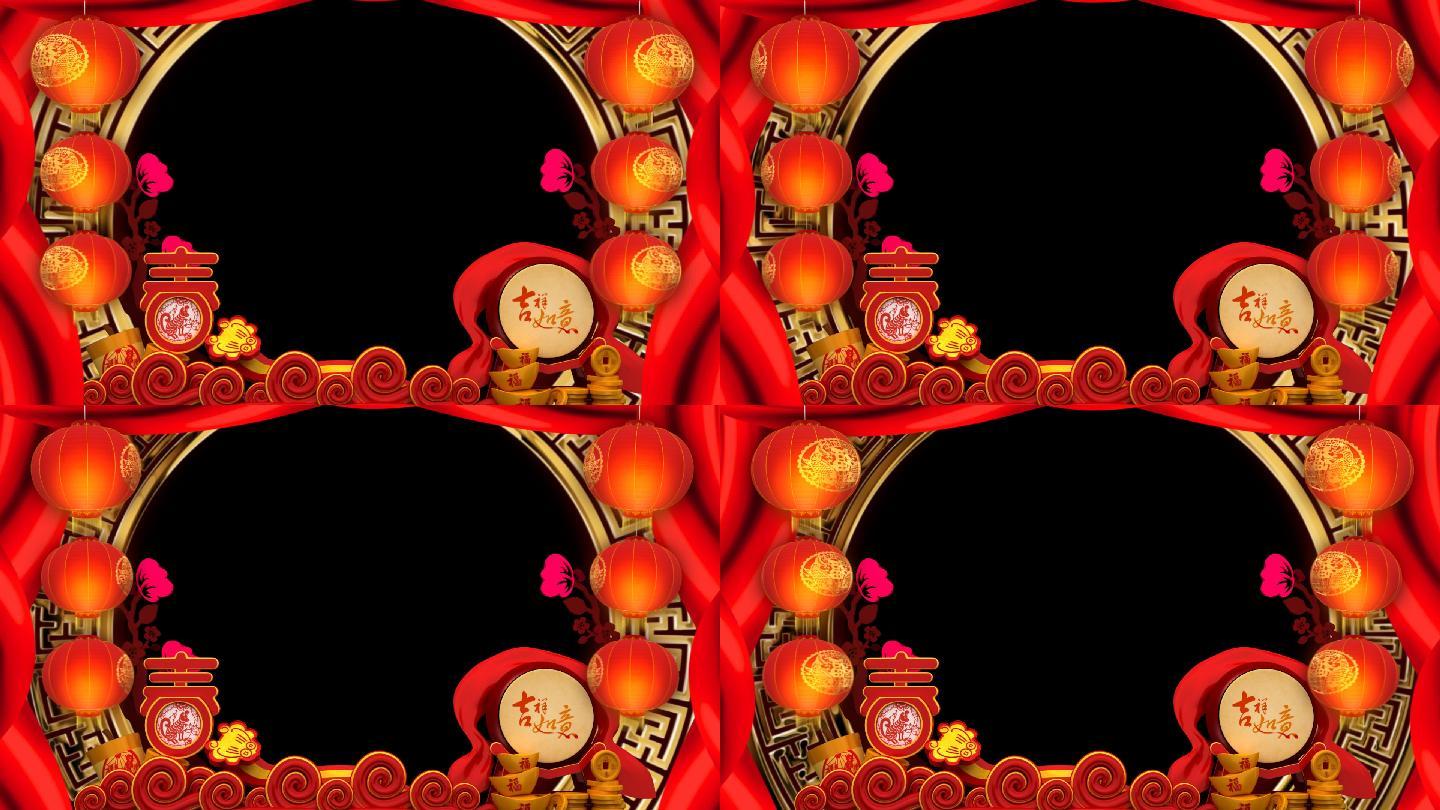 中式春节边框（透明通道）