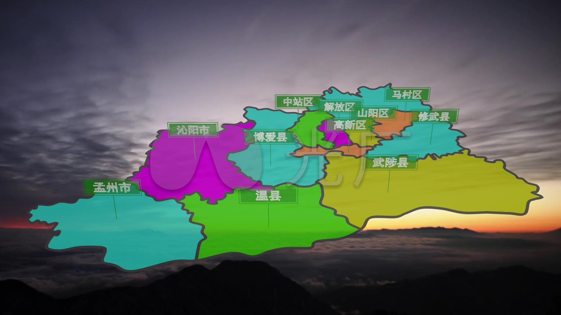 焦作地图市县区行政规划动态图